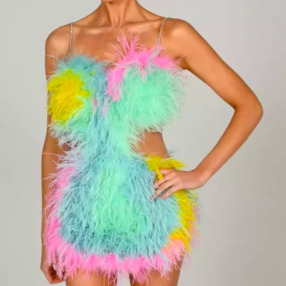 Colorful Feather Dress💕